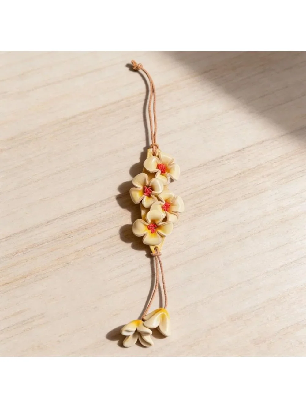 Boho Genuine Leather Flower Keychain | Cute Handbag & Purse Charms for Women